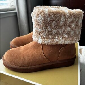 Michael Kors Tan Suede Ankle Boots